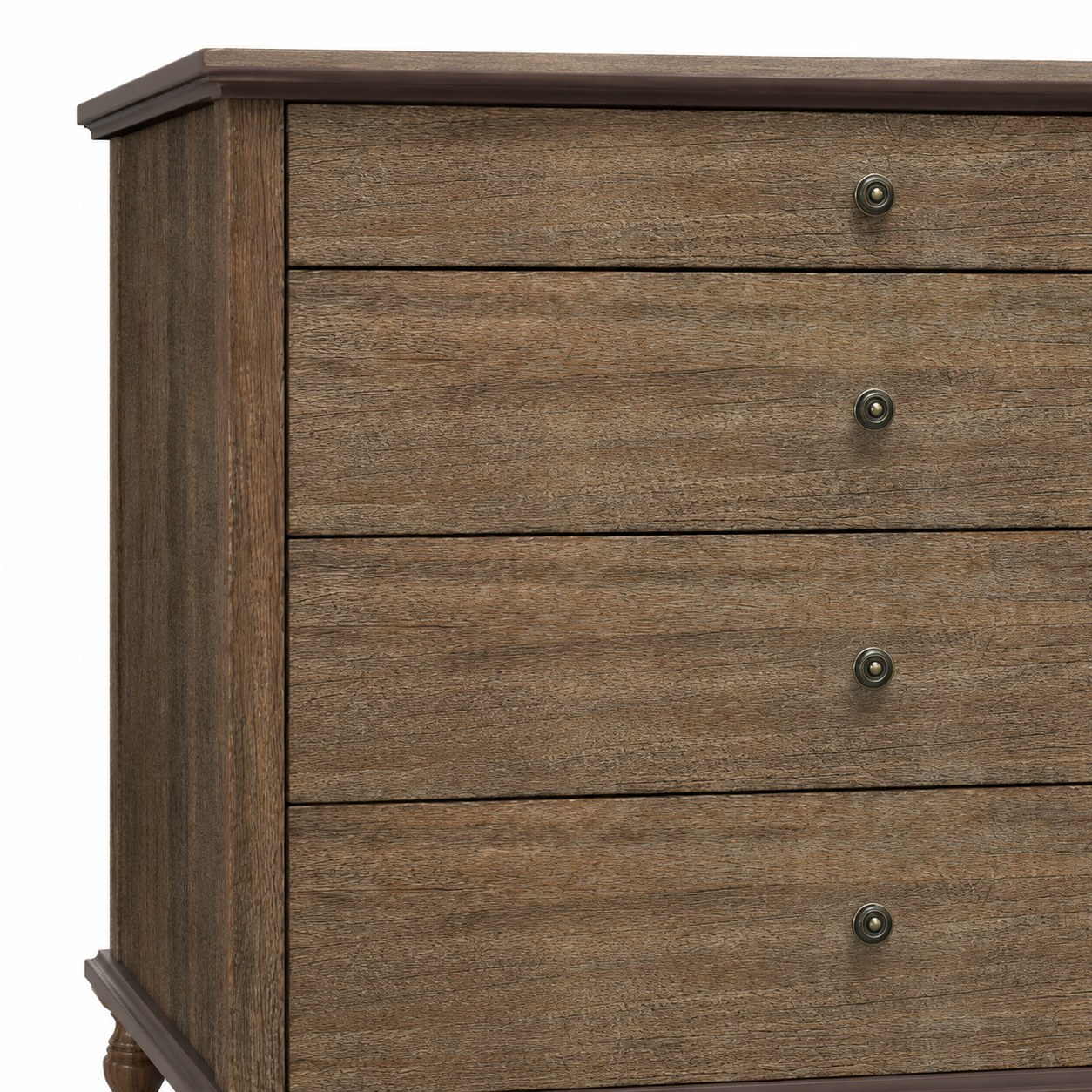 Deep Rustic Brown 4-Drawer Dresser
