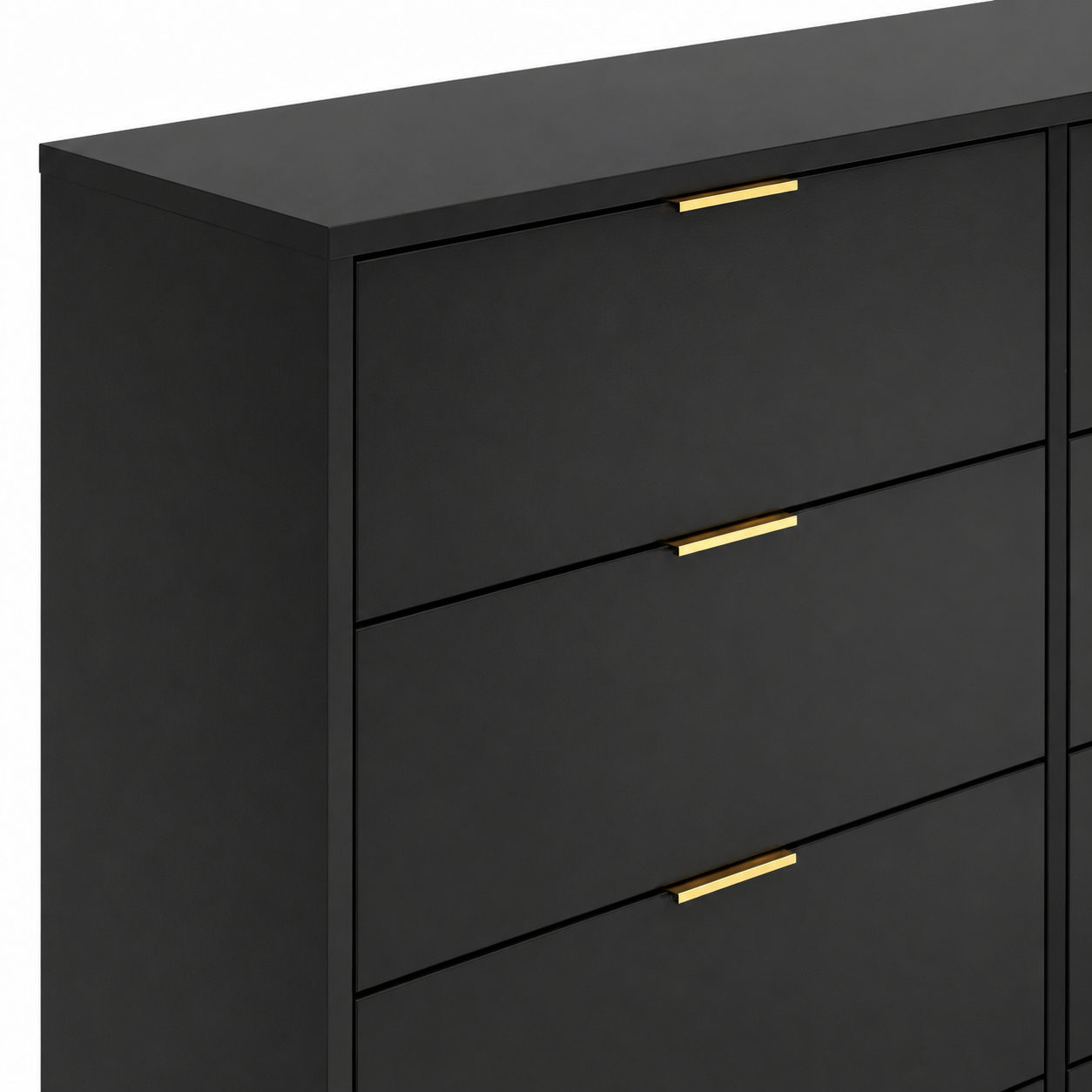 Modern wooden 8-drawer dresser black