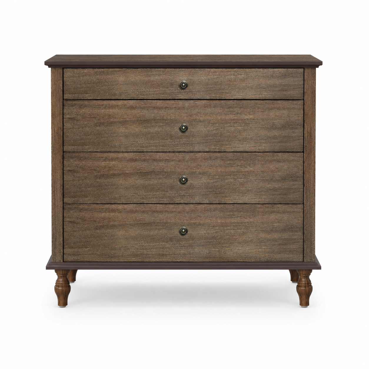 Deep Rustic Brown 4-Drawer Dresser Chest