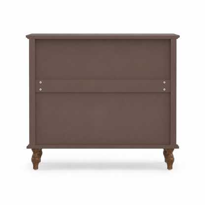 Deep Rustic Brown 4-Drawer Dresser Chest back side