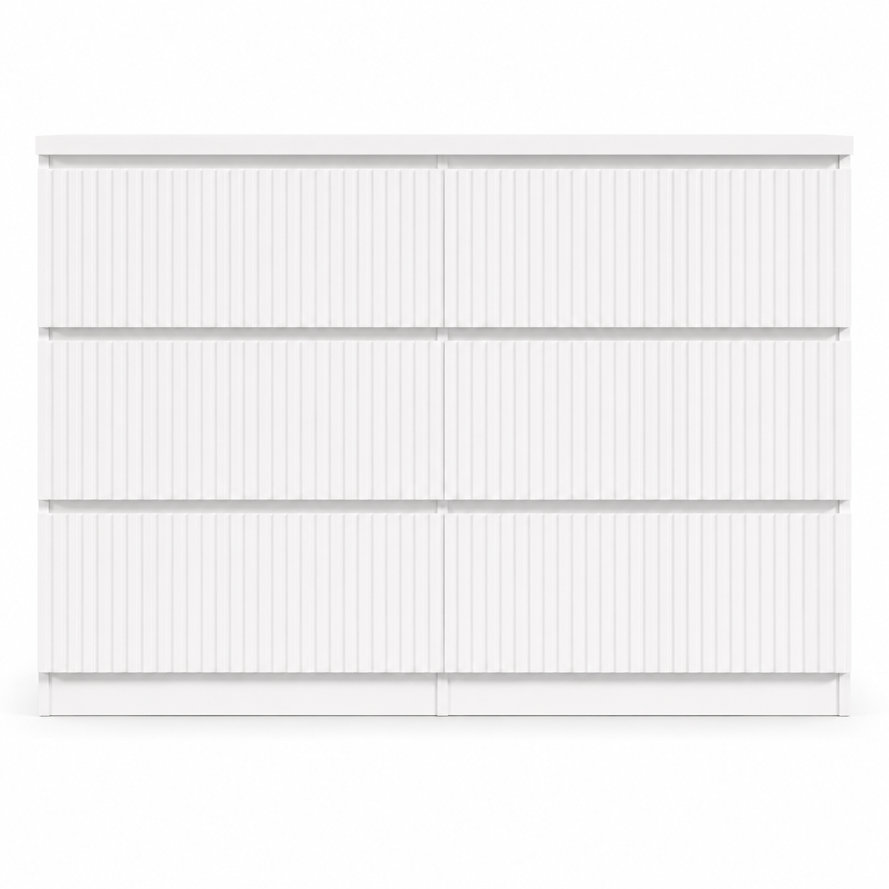 Modern White 6-Drawer Dresser from particle board