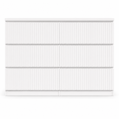 Modern White 6-Drawer Dresser from particle board