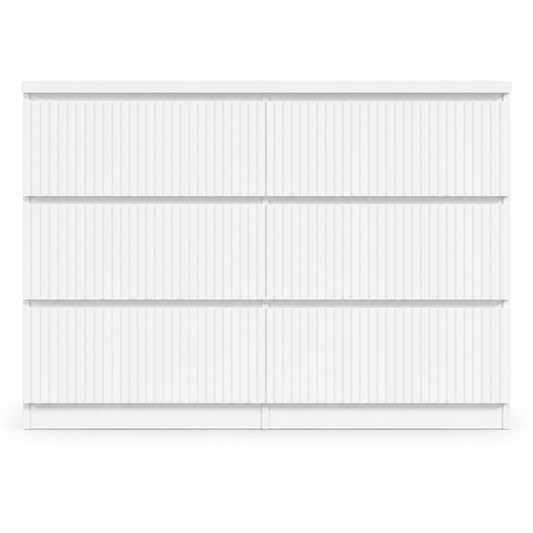 Modern White 6-Drawer Dresser from particle board