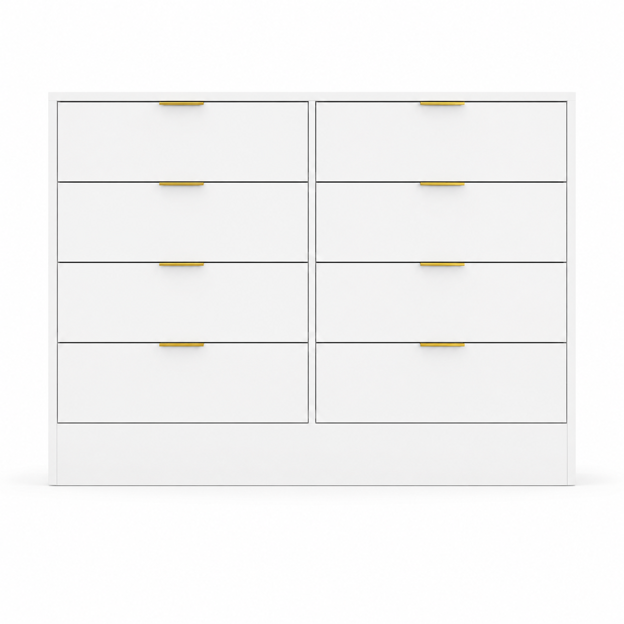 Modern White 8-Drawer Dresser from particle board