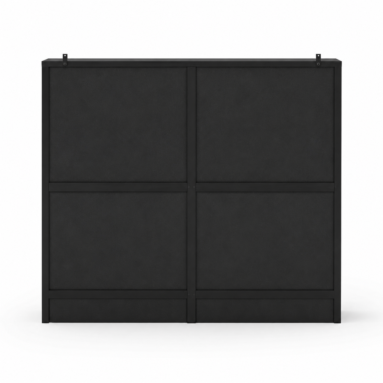 Modern black wooden 8-drawer dresser back side