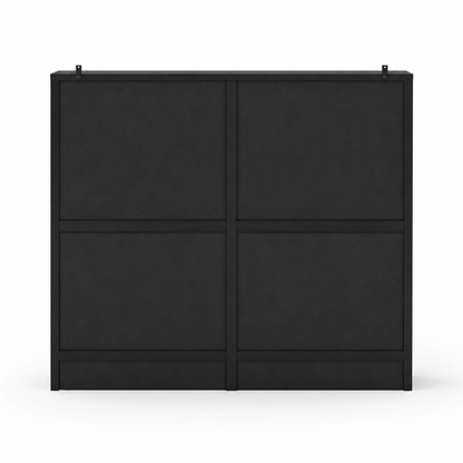 Modern black wooden 8-drawer dresser back side
