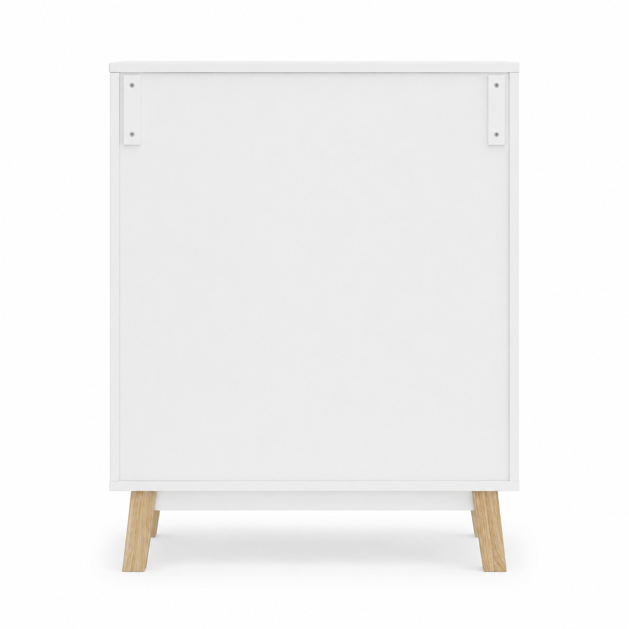 White 4-Drawer Fluted Dresser with Gold Pulls back side