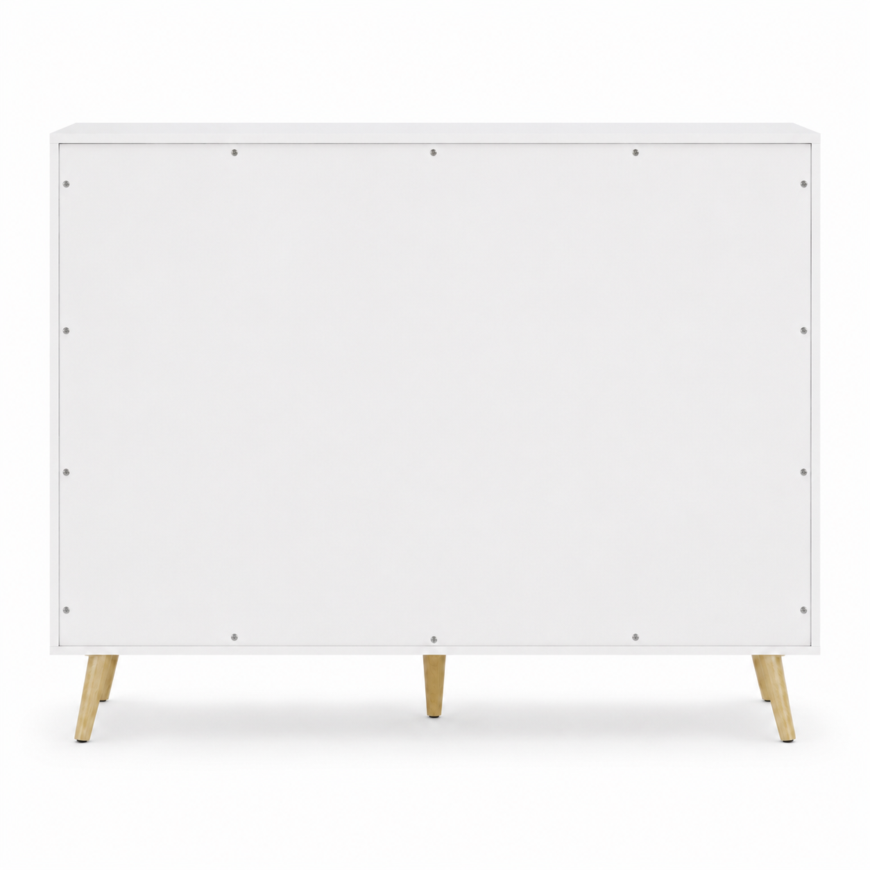 White 6-Drawer High Gloss Bedroom Dresser back side