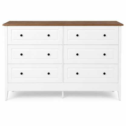 Modern White 6-Drawer Chest of Drawers – Drawer Mart